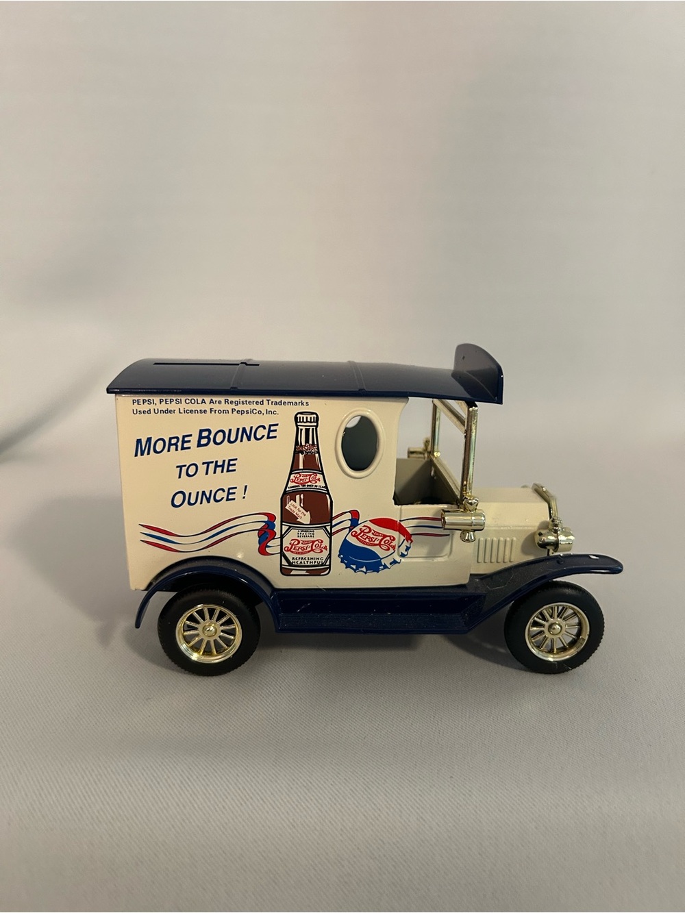 Pepsi Cream and Navy Retro Delivery Truck Bank